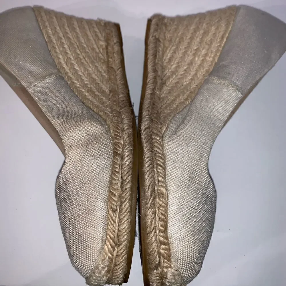 Gap Silver Wedge Espadrille Shoes
